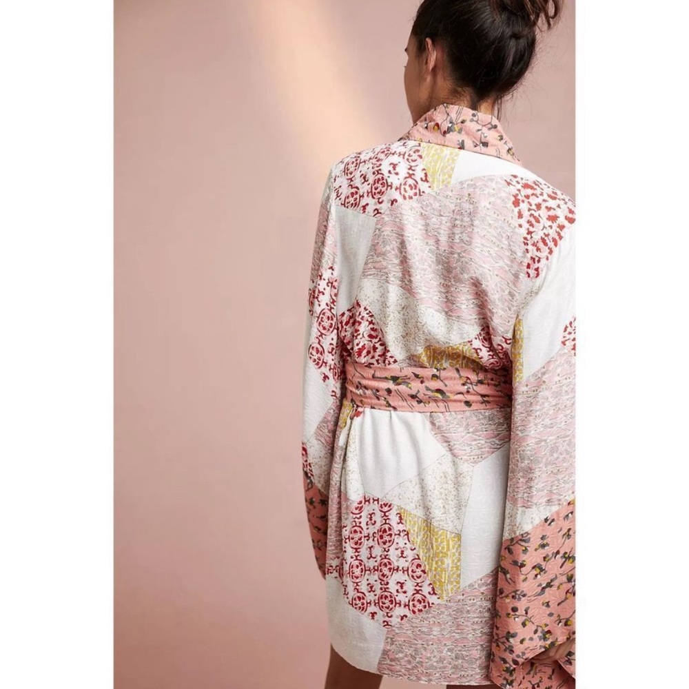 Anthropologie Floreat Effie Patchwork Pattern Robe - Picture 3 of 9
